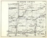St. Joseph County, Flowerfield, Park, Mendon, Leonidas, Fabius, Lockport, Nottawa, Colon, Constantine, Florence, Michigan State Atlas 1930c